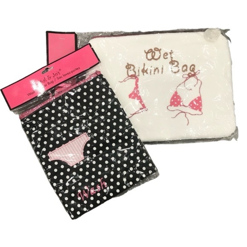 2 Pack Travel Laundry Pouches 1-Wear Wash Delicates Bag, 1-Wet Bikini